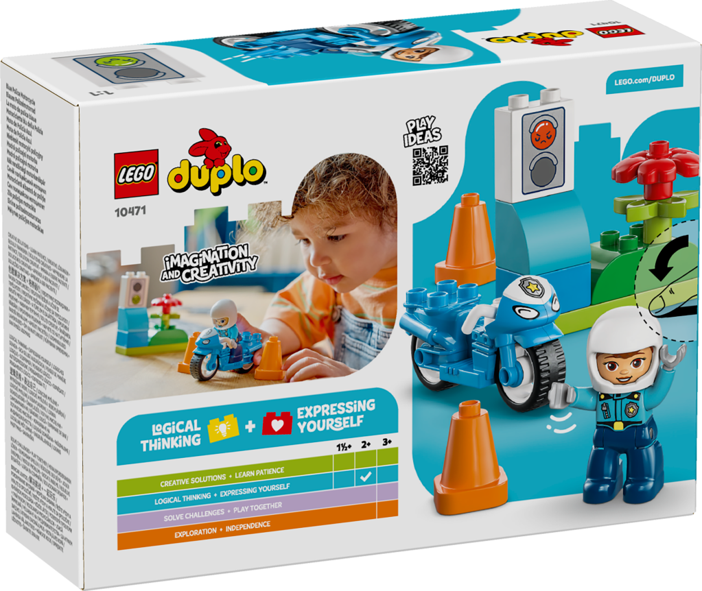 boîte LEGO® DUPLO Ma Ville 10471 La Moto de Police Bleue
