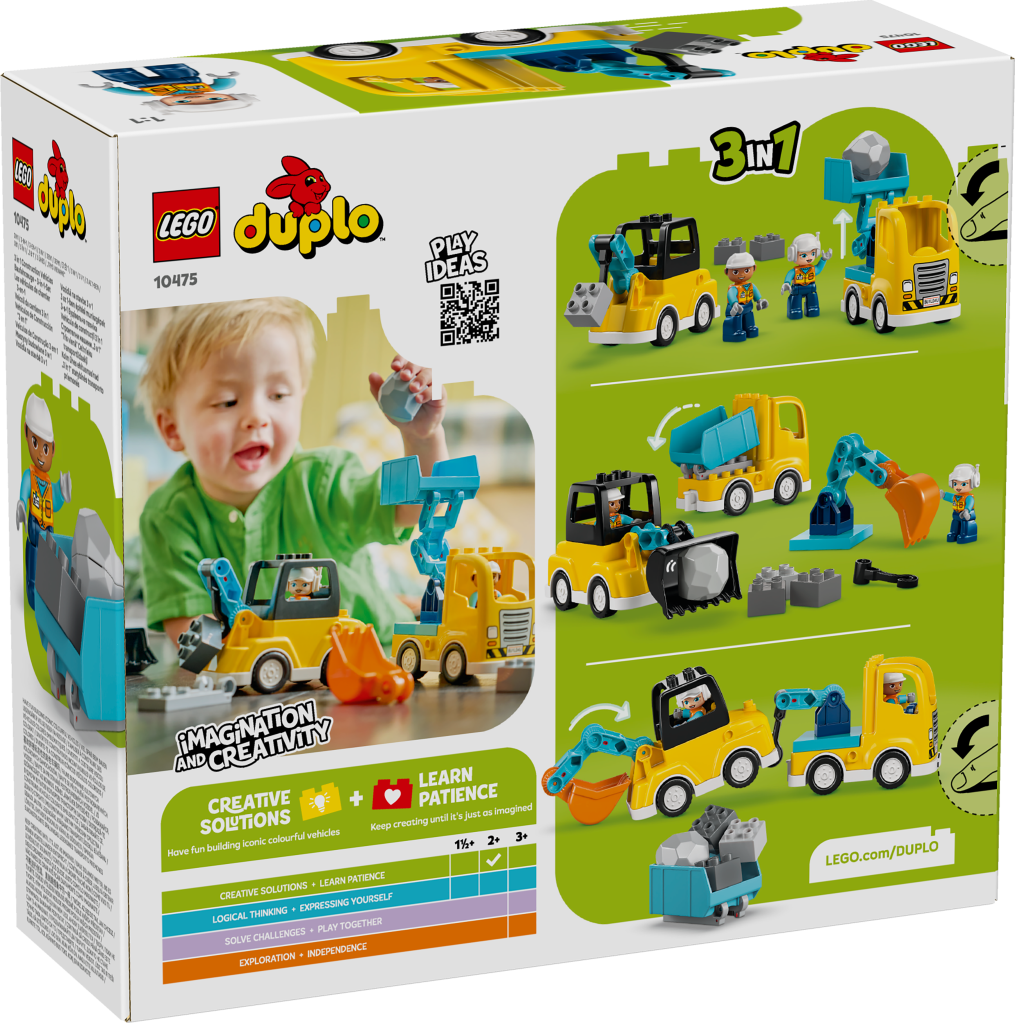 boîte LEGO® DUPLO Ma Ville 10475 Les Véhicules de Chantier 3-en-1