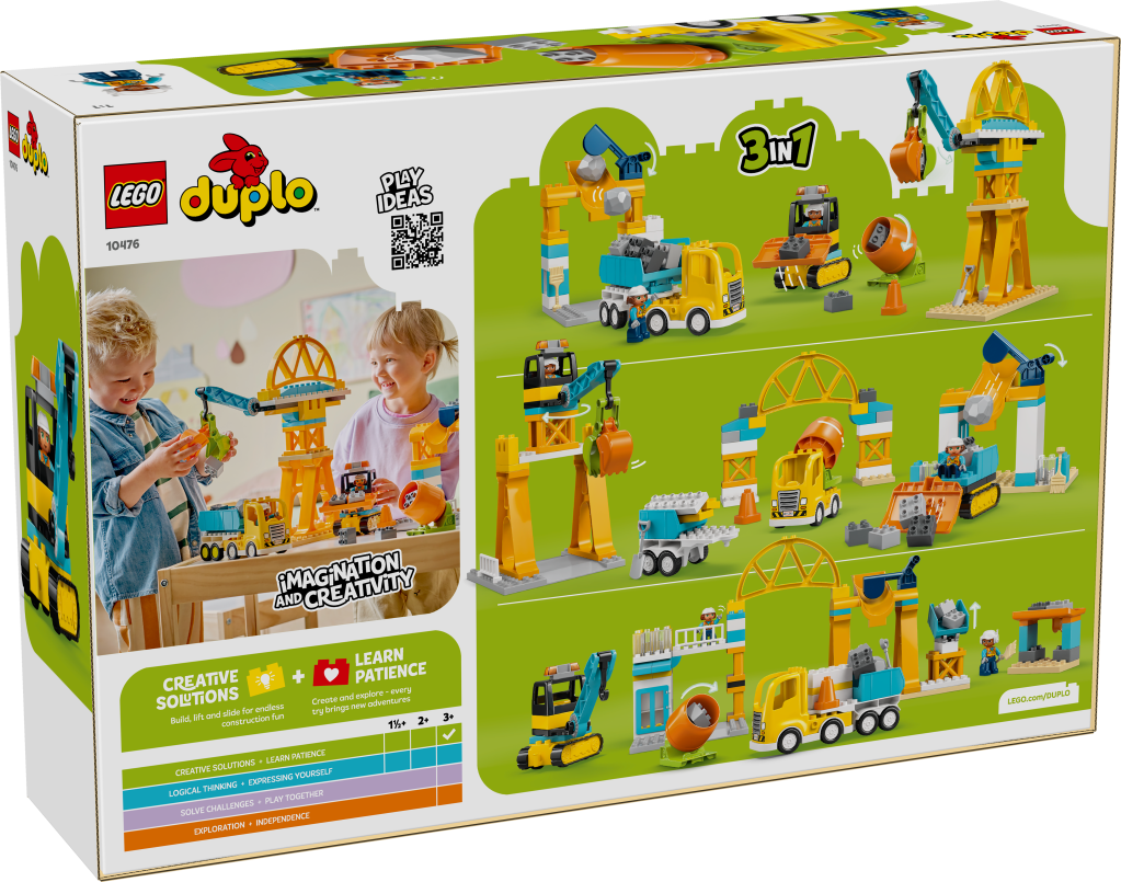 boîte LEGO® DUPLO Ma Ville 10476 Le Chantier et les Véhicules de Construction 3-en-1