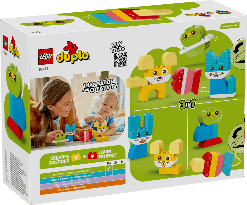 boîte LEGO® DUPLO My First 10477 Les Jolis Animaux Créatifs 3-en-1