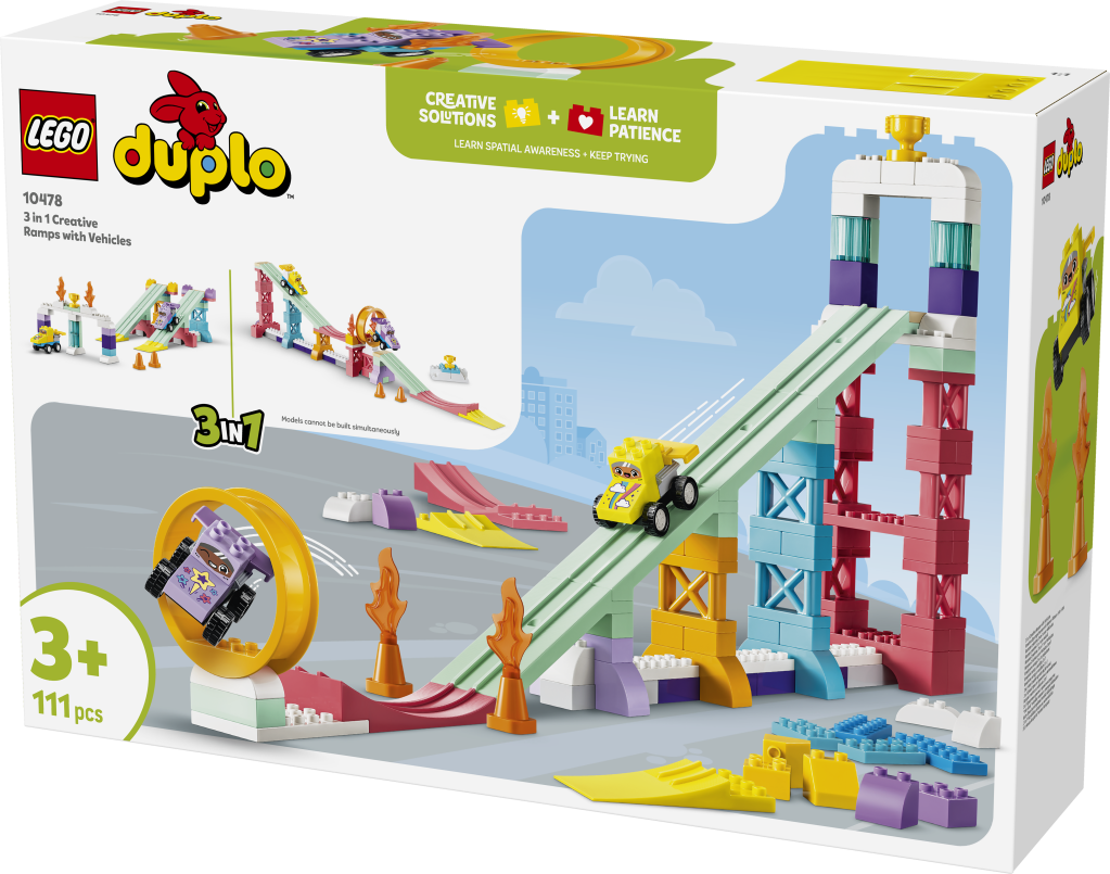 boîte LEGO® DUPLO Ma Ville 10478 Rampes Créatives 3-en-1 avec Véhicules
