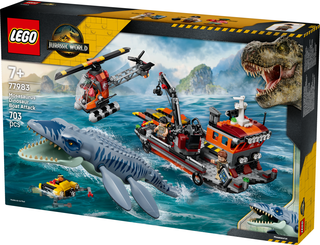 boîte LEGO® Jurassic World 77983 L'Attaque du Bateau par le Mosasaure