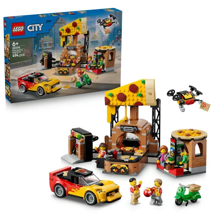 LEGO City 60496 La Pizzeria et ses Véhicules de Livraison