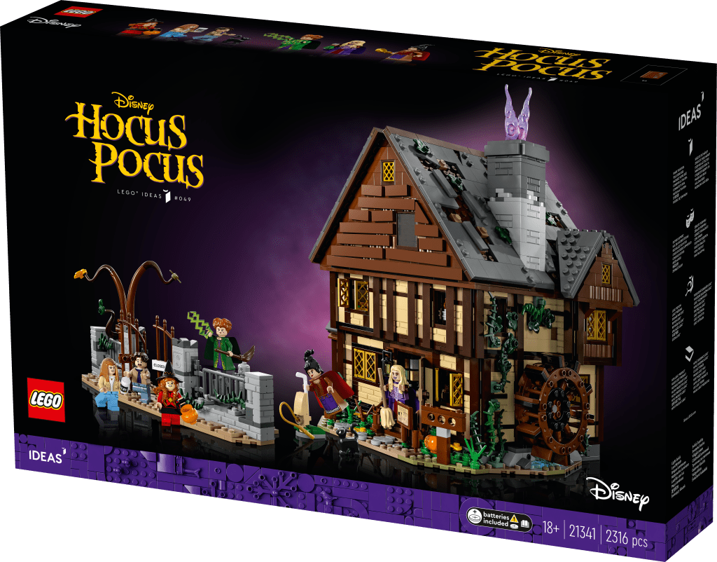 boîte LEGO IDEAS 21341 Hocus Pocus Disney : le manoir des sœurs Sanderson