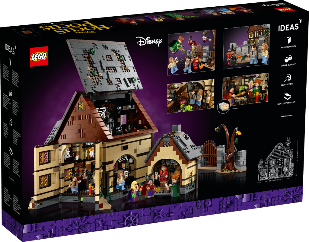 boîte LEGO IDEAS 21341 Hocus Pocus Disney : le manoir des sœurs Sanderson