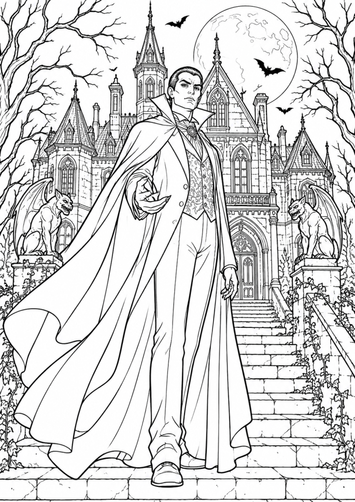 coloriage dracula adulte halloween
