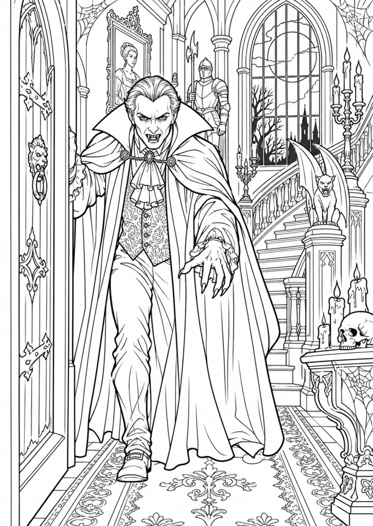 coloriage vampire adulte halloween