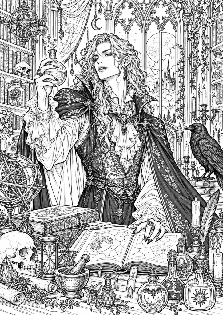 coloriage vampire femme adulte halloween