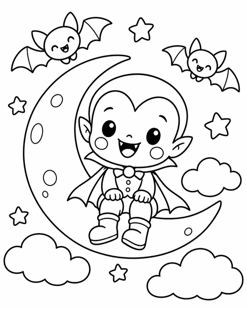 coloriage vampire facile halloween