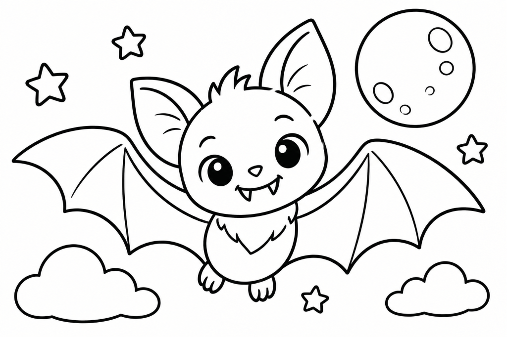 coloriage chauve souris enfant
