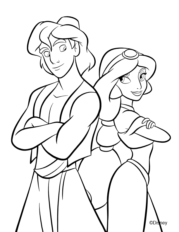 coloriage princesse jasmine aladdin