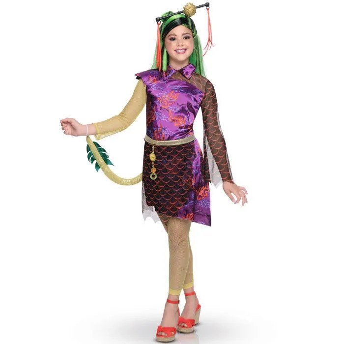 Déguisement enfant Jinafire Vert Robe et collants Monster High halloween