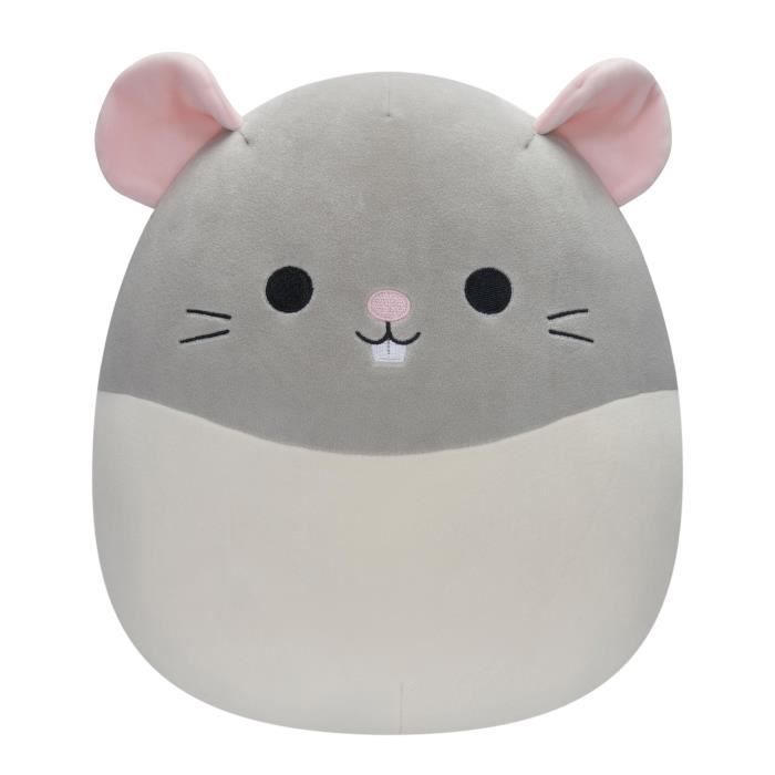 Squishmallow rat gris et blanc