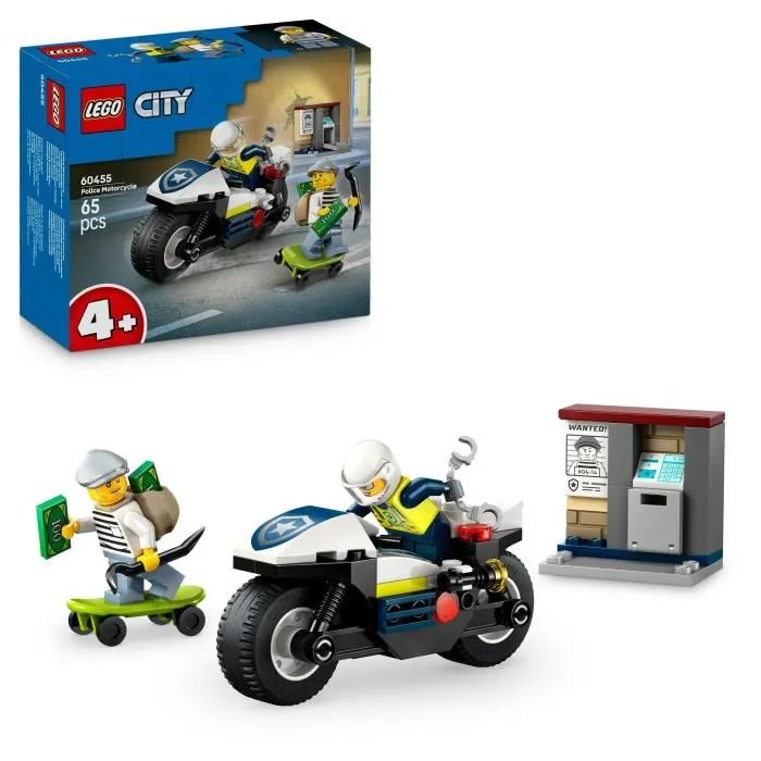 LEGO City 60455 La Course-Poursuite en Moto de Police