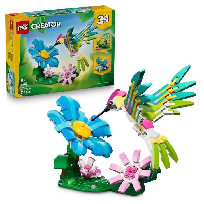 LEGO Creator 3-en-1 31384 Animaux Sauvages : le Colibri Coloré