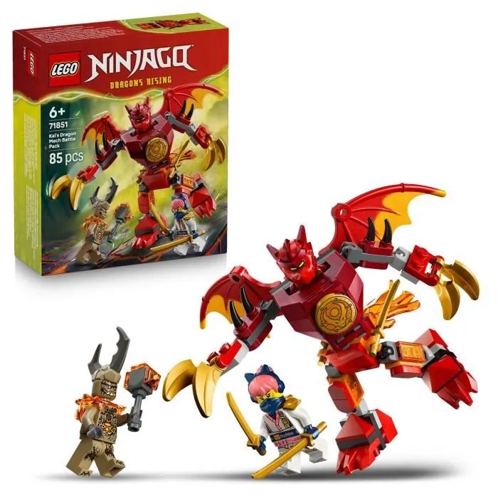 LEGO NINJAGO 71851 Pack de Combat : le Robot Dragon de Kai
