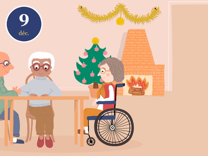 Case du 9 décembre du calendrier de l'Avent Le vœu d'Andréas, Noël en Croatie : le repas en famille près du sapin
