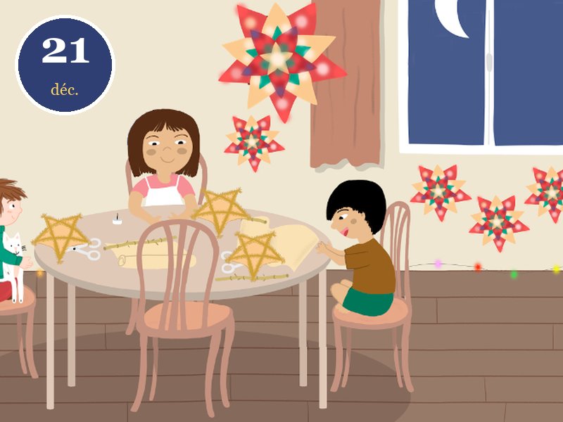 Case du 21 décembre du calendrier de l'Avent Le vœu d'Andréas, Noël aux Philippines : les parols fabriqués autour de la table