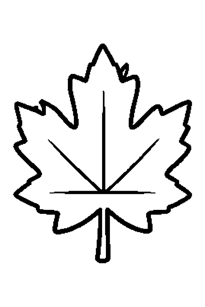 Coloriage d'automne maternelle : une feuille géante à gros traits, facile à colorier