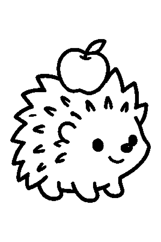 Coloriage d'automne maternelle : un hérisson très simple à gros trait