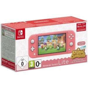 Console portable Nintendo Switch Lite • Corail + Animal Crossing: New Horizons (Code) + 3 mois d'abonnement