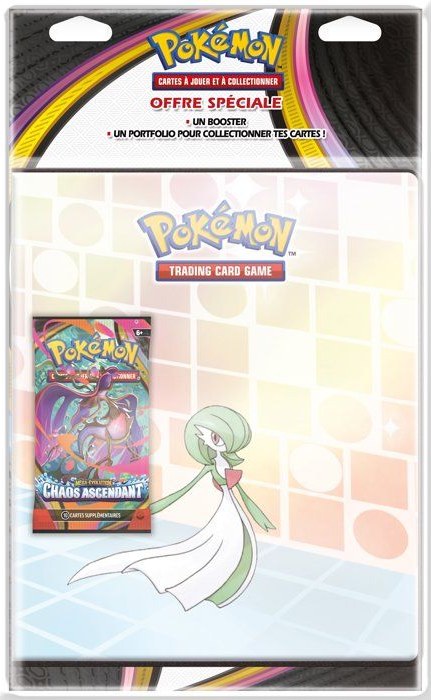 Pack de cartes Pokémon avec portfolio de rangement et booster