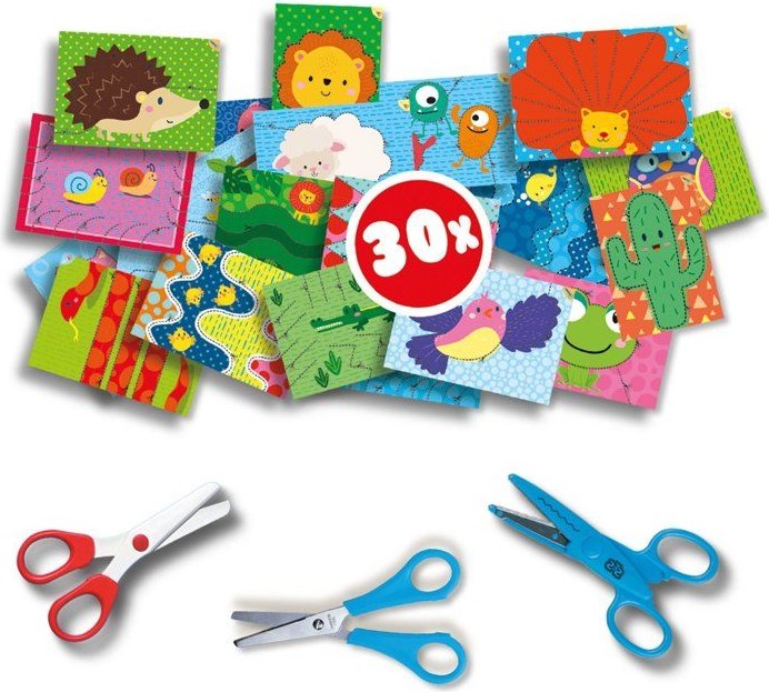 Ciseaux de sécurité et cartes à découper du coffret J'apprends à découper SES Creative
